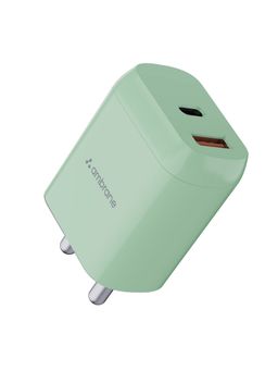Ambrane - RAAP H11 20W Dual Output Fast Charger/Adapter Green